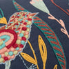 Oversized Poly Filled Botanical with Birds Lumbar Throw Pillow -  Embroidered, Cotton Canvas