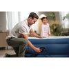 Elevated Pillow Rest Queen Air Mattress with Internal Pump - Off-White/Blue