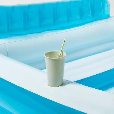 Family Pool with Bench Oval Kiddie Pool -  PVC Liner
