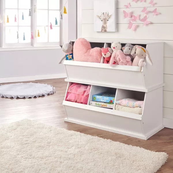 Three Bin Stackable Storage Cubby