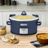 Cook & Carry One Touch Programmable Slow Cooker Poseidon Blue: Locking Lid, Dishwasher-Safe Parts