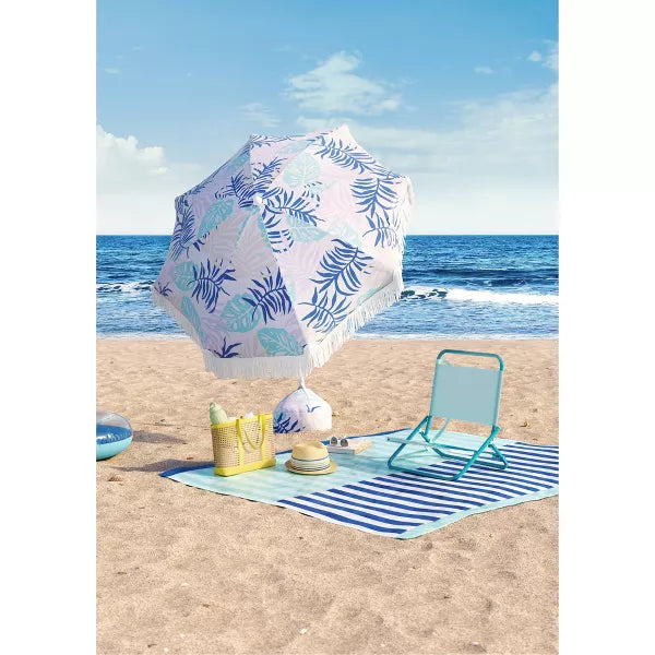 Outdoor Patio Beach Umbrella with Fringe