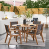 Wood & Strapping Outdoor Patio Dining Chairs Arm Chairs Brow