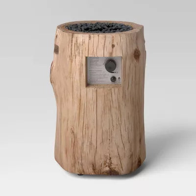 Large LP Round Outdoor Column Fire Pit Weathered/Natural Finish