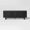 Fluted TV Stand Black - Entertainment Center with Adjustable Shelves