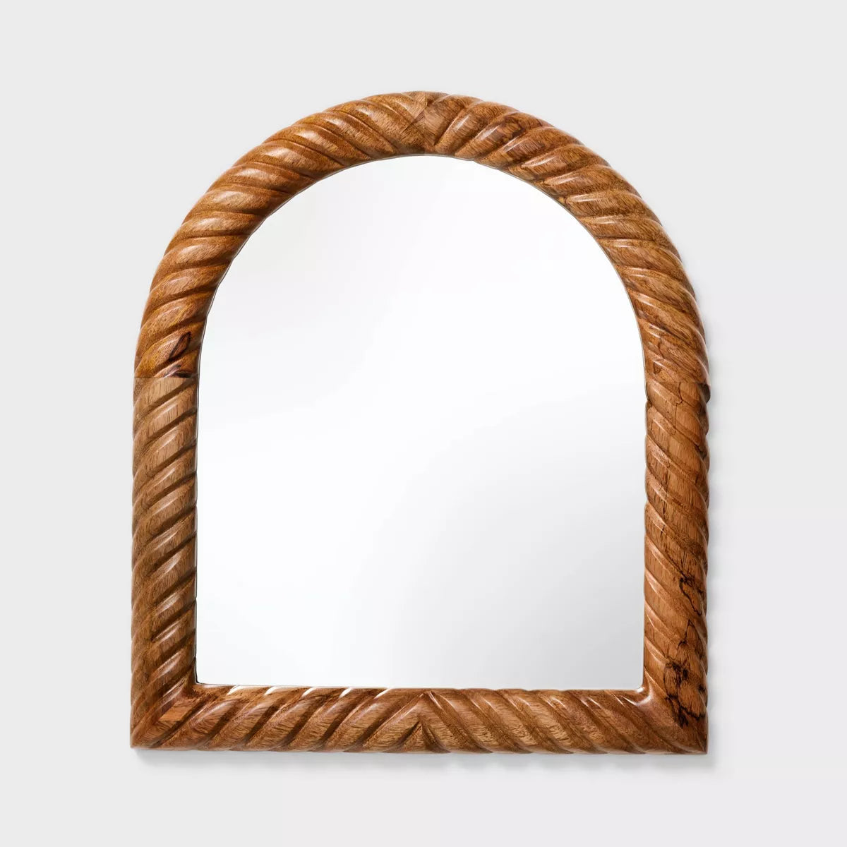 14"x16" Textured Wood Mirror - Threshold™ - SHOWROOM ITEM