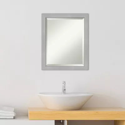 Vista Brushed Framed Bathroom Vanity Wall Mirror Nickel