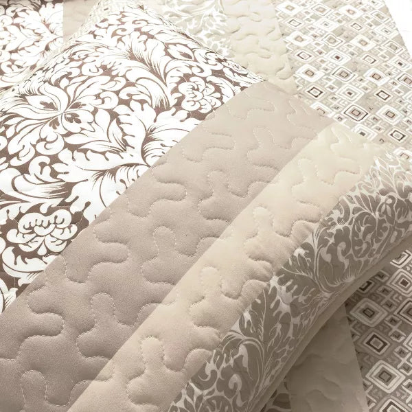 3pc Boho Stripe Reversible Oversized Quilt Set - King