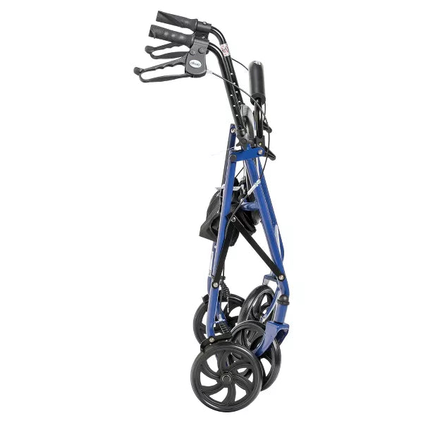 Four Wheel Walker Rollator with Fold Up Removable Back Support, Blue