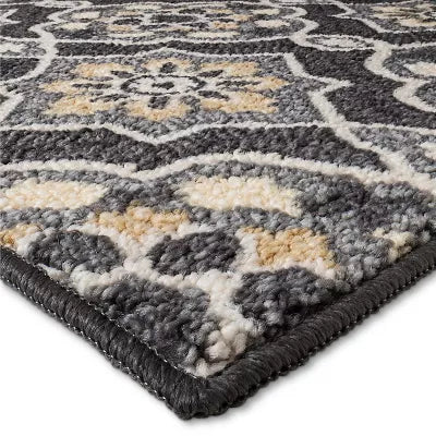 Washable Rowena Rug Charcoal Gray