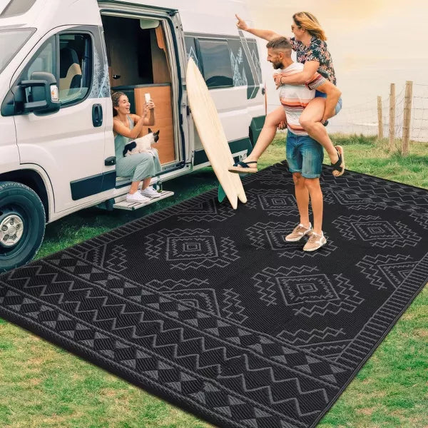 Large Outdoor Waterproof Plastic Straw Rug 9'x12'