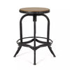 2pc Farmdale Industrial Firwood Adjustable Height Swivel Counter Height Barstools Antique Natural/Pewter - Wrought-Iron Frame