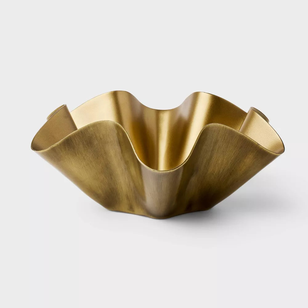 Metal Wavy Bowl Gold - Threshold™ designed with Studio McGee: Aluminum, Curved Design, Tabletop Accent Piece, final cut