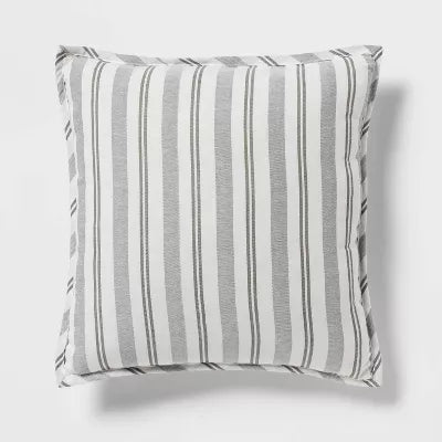 8pc Reversible Classic Stripe Comforter Set Gray/White - Queen