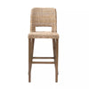 Magy Rattan and Mahogany Wood Barstool Kubu Gray/Rustic Taupe