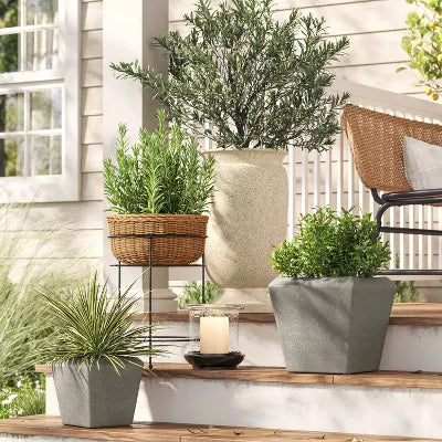 charcoal planter pot Square Ceramic Indoor Outdoor Planter Pot Charcoal Gray – Salvage & Co Indy