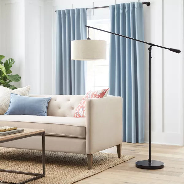 Cantilever Drop Pendant Swing Arm Floor Lamp Brown