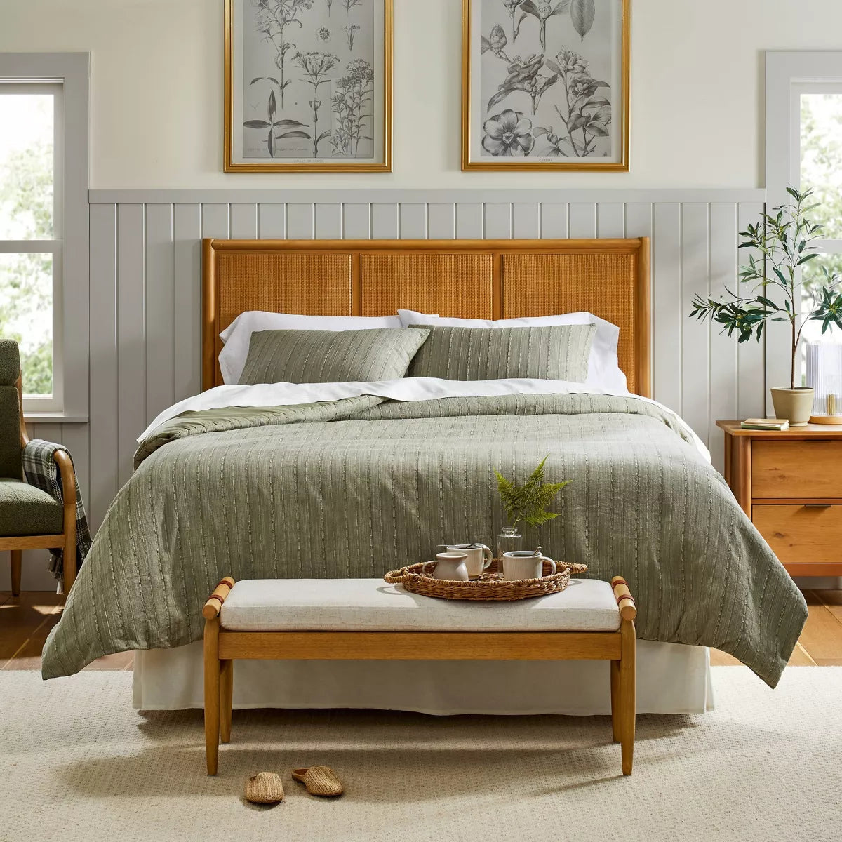 3pc Washed Loop Stripe Comforter Bedding Set SHOWROOM ITEM