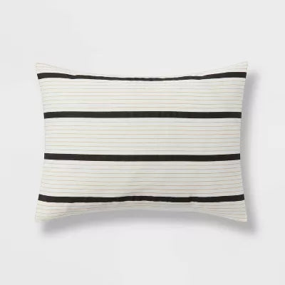 5pc Modern Stripe Comforter Set Off-White - Full/Queen