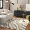 Checkered Woven Flatweave Area Rug White, 5 x 7