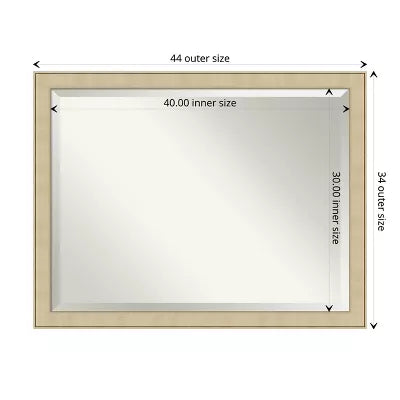 Classic Honey Silver Beveled Framed Wall Mirror