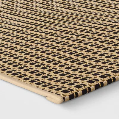Micro Grid Rectangular Woven Indoor Outdoor Area Rug - 7x10'