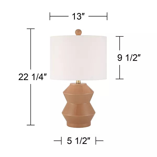 Tatum High Small Modern Accent Table Lamp Red Clay Glaze Finish Ceramic Single