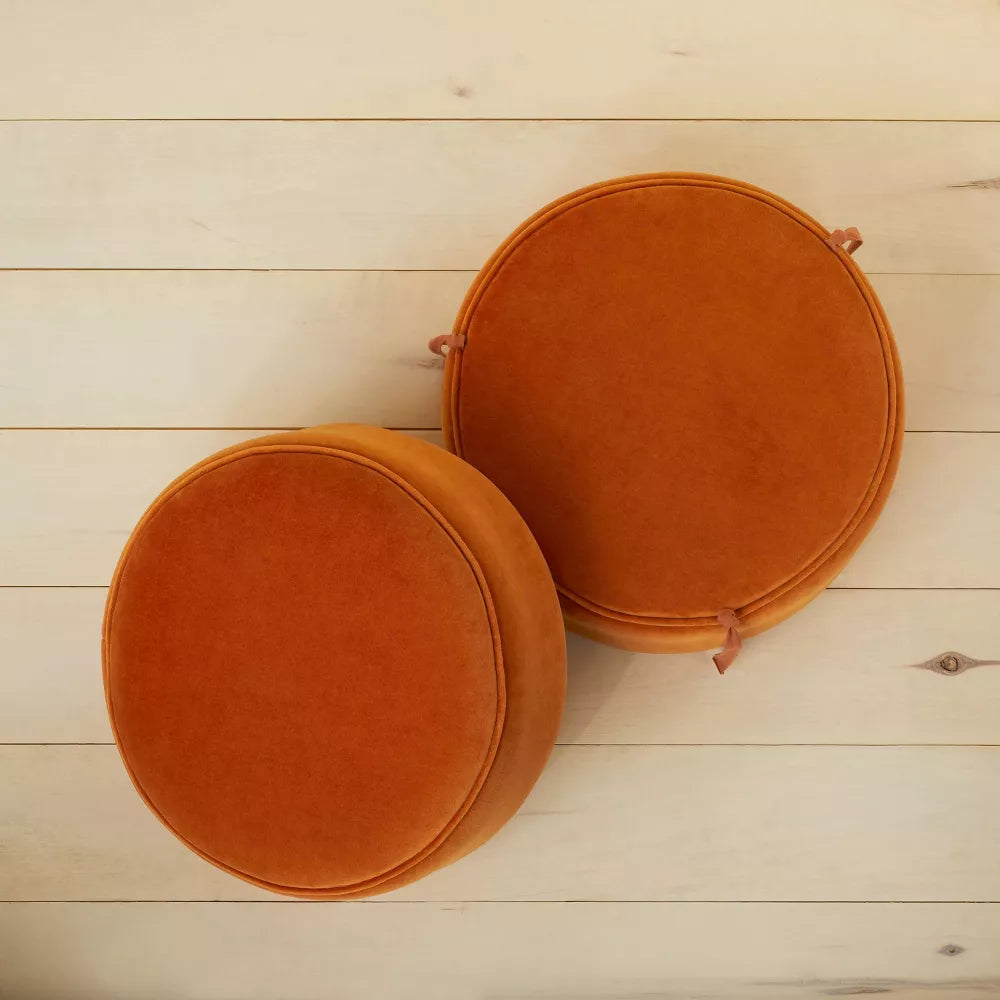 Olivia Round Pouf Rust – Salvage & Co Indy