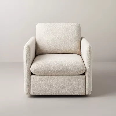 Boucle Upholstered Swivel Arm Chair