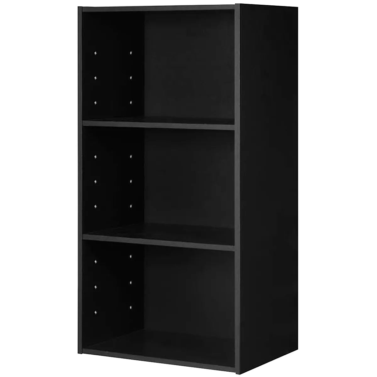 3 Open Shelf Bookcase Modern Multi-functional Storage Display Cabinet Black
