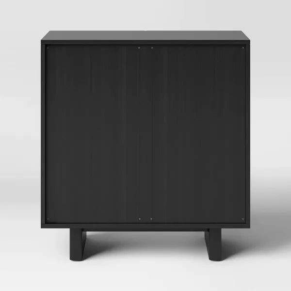 2 Door Fluted Accent Cabinet Black, final cut