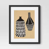 (Set of 2) Vase Set I and II Framed Decorative Wall Art Set with Mat -  Modern Bohemian Style