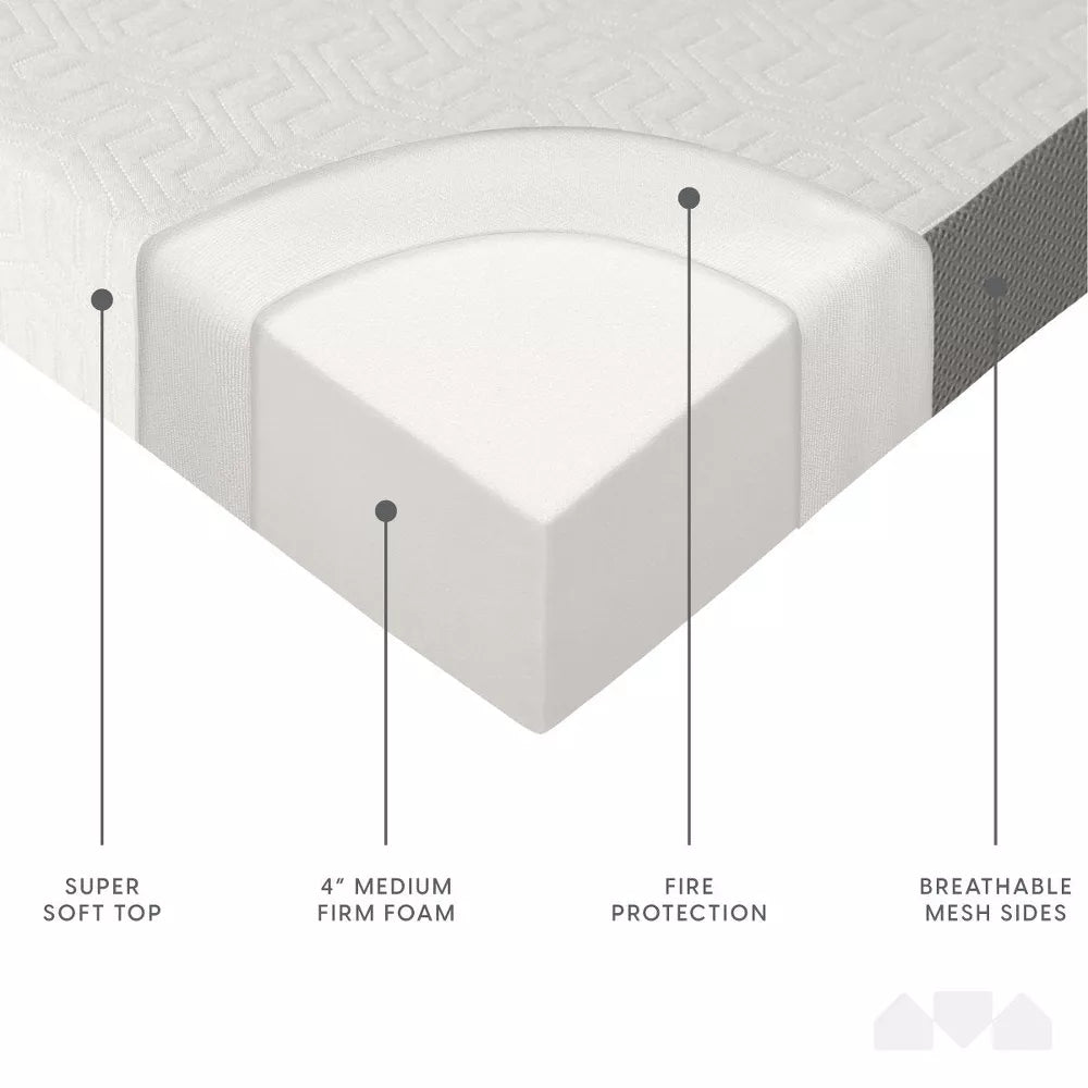 4 Inch Tri-fold Foam Mattress Single