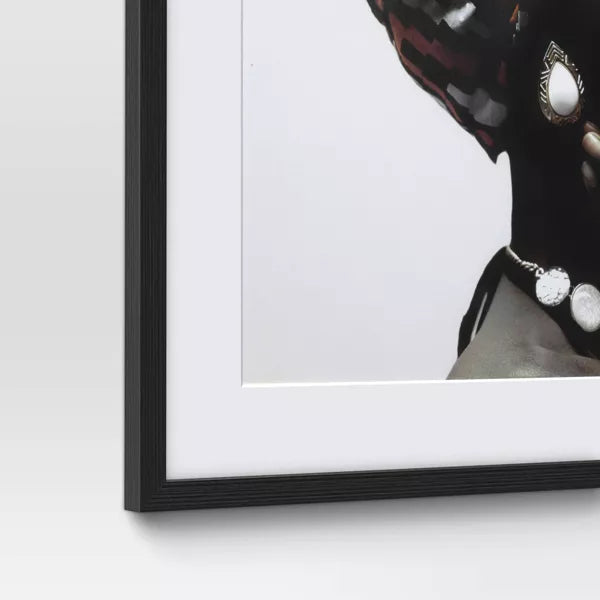2pc Cultural Framed Wall Posters: Modern Art Lithograph, Black Frame