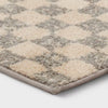 Washable Checkerboard Plush Accent Rug - Indoor Gray Medium Pile, Skid-Resistant - 2'6