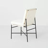 Fabric & Metal Armless Dining Chair - Cream/Black