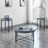 Morgan Round Cocktail Table Gray - Industrial Style, Faux Concrete, Iron Base