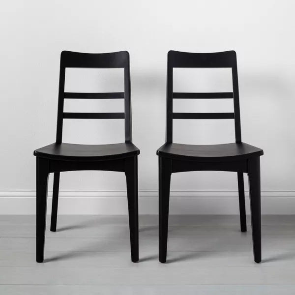 2pk Wood Ladder Back Dining Chair Set