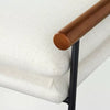 Cushioned Metal & Wood Ottoman - Cream/Black