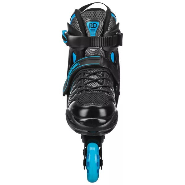 Custom Adult In-Fit Skates - Blue/Black 9-12: Adjustable, Padded Boot Shaft