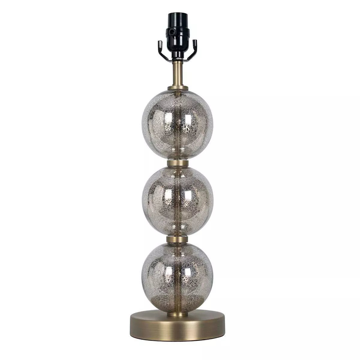 Stacked Glass Ball Table Lamp Base Brass Set of 2