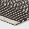 Hand Woven Cotton/Wool Runner Black - Stripe Pattern, Indoor Flat Pile, Kitchen Runner Rug
