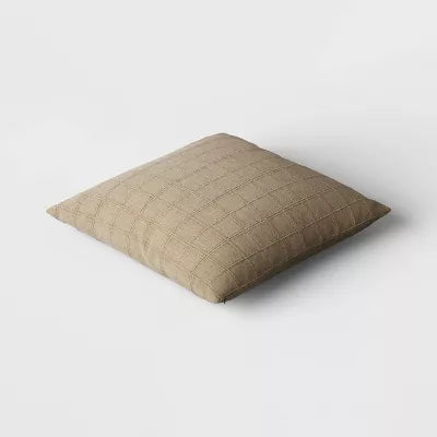 Woven Washed Windowpane Throw Pillow