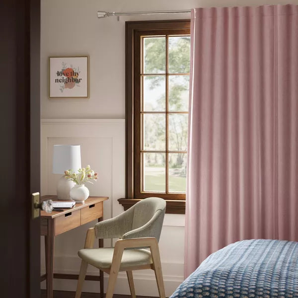 Blackout Corded Ribbed Curtain Panels - Set of 2