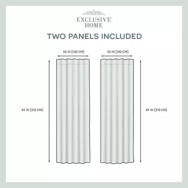 Set Of 2 Velvet Back Tab Light Filtering Window Curtain Panels