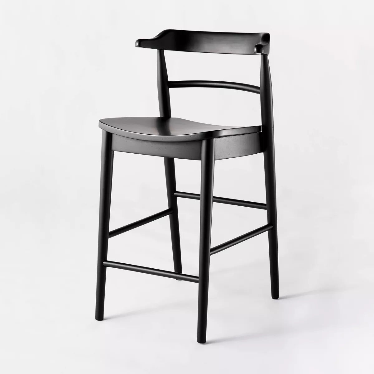 Kaysville Curved Back Wood Counter Height Barstool - designed with Studio McGee