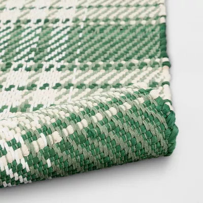 4'x5'6" Plaid Chindi Handwoven Area Rug