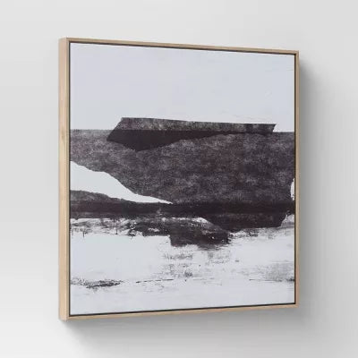 1-Piece Framed Canvas Black - Modern Style, Digital Abstract Art, Vertical Polystyrene Frame