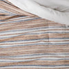 8pc Woven Stripe Comforter Bedding Set Blue/Orange/Off White - King