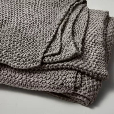 Chunky Knit Bed Blanket - King
